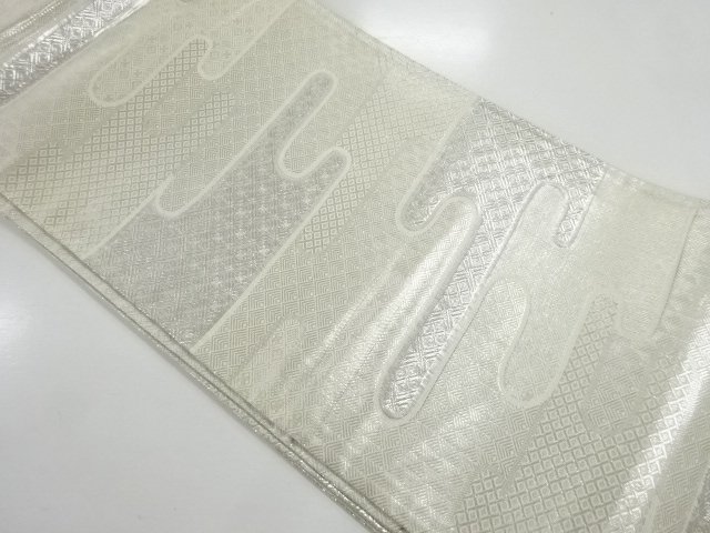 JAPANESE KIMONO / ANTIQUE FUKURO OBI / SILK / SAGANISHIKI / WOVEN EGASUMI
